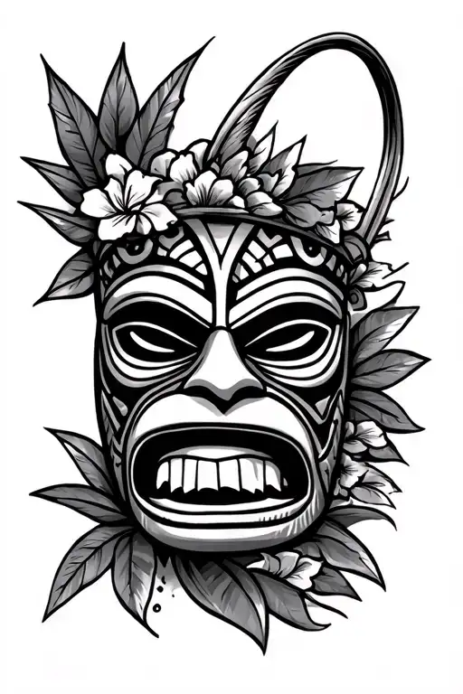 Hawaiian Tiki Mask Fishing