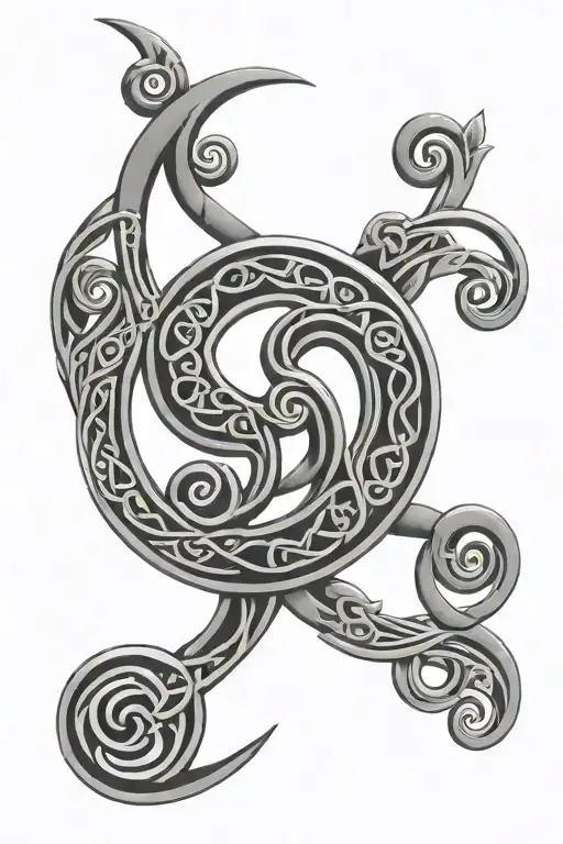 Celtic Sleeve Tattoo With Triskelion