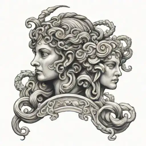 Medusa With Roman Coloseum Together