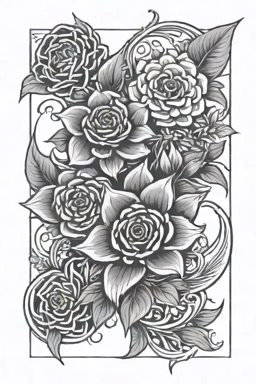 Neda Symbol With Flowers