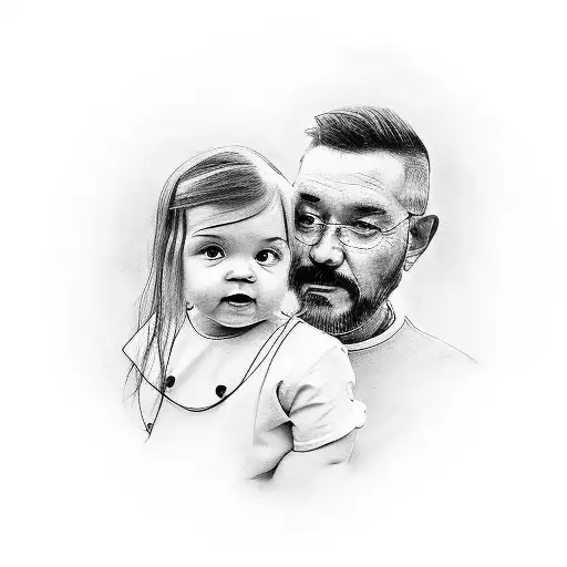 Father Holding Daughter