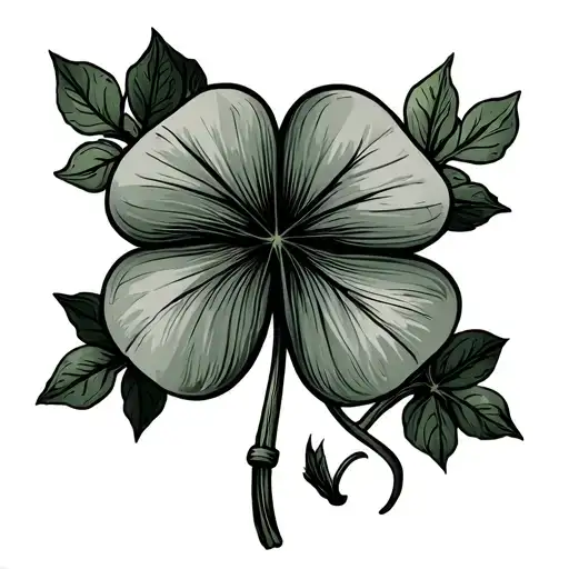 Four Leaf Clover And Sage Leaves