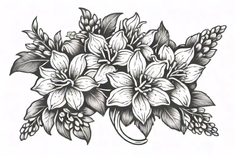 Ankle Bracelet Of Lavender Flowers