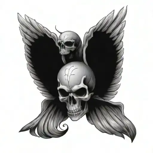 Skull With Wings Spread