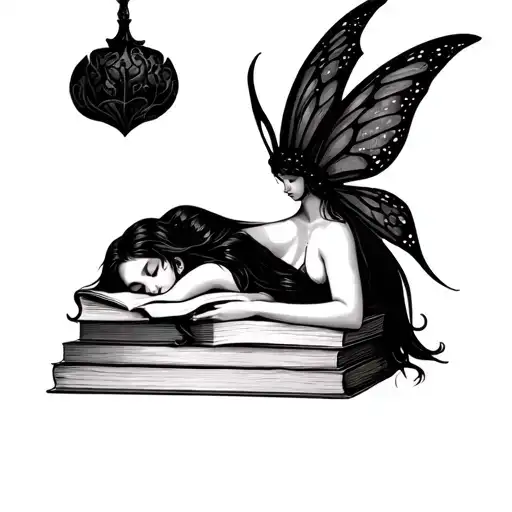 Mythical Not Mean Sleeping On Books Fairy Style