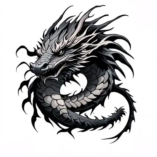 Tribal Dragon Intertwined