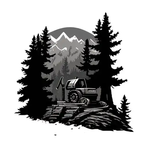 Timber Machine Forest Landscape