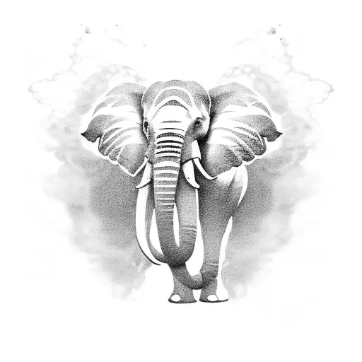 Abstract Elephant Made Out Of Smoke