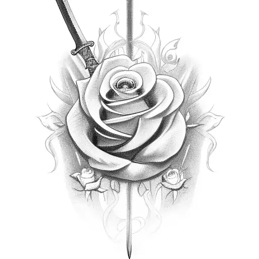 Sword With Roses And 1972 On The Handles