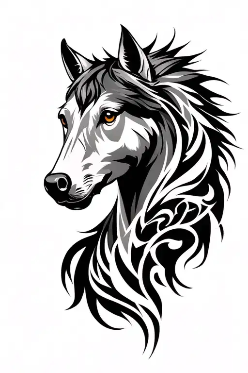 Wolf And Horse Tribal