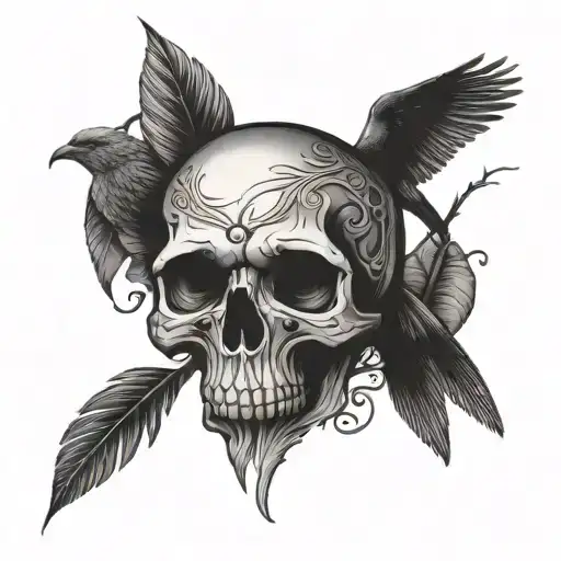 Skull And Bird