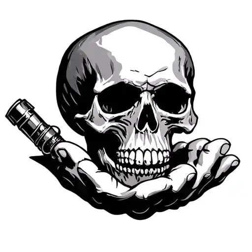 Skull With Hand Granade