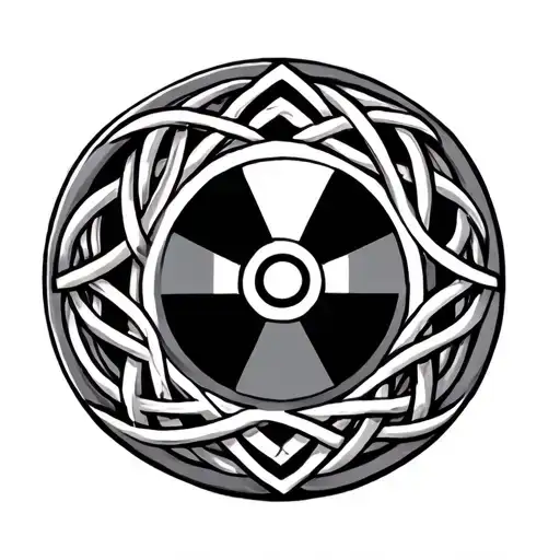 Radiation Symbol Intertwined In Celtic Trinity Knot