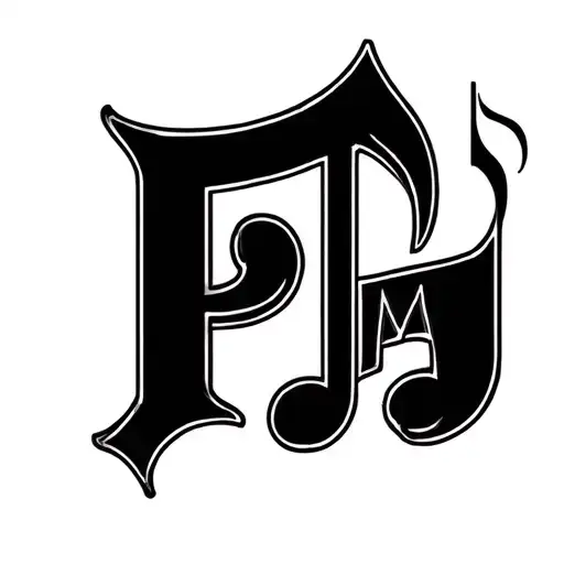 Music Note With Character P M