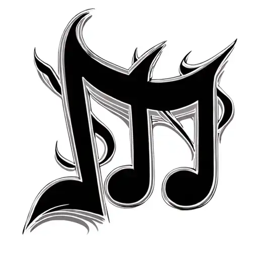 Music Note With Character P M