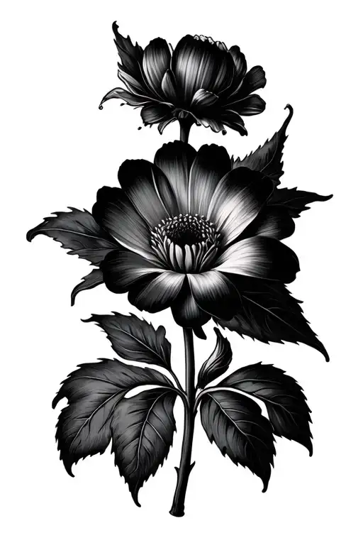 October Birth Flower Two Separate