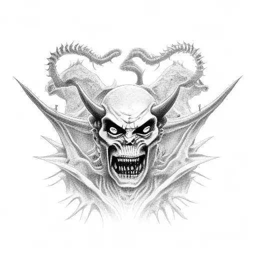 Real Life Looking Demon With Body Holding Something Evil