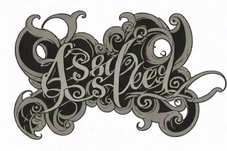 The Name Ashley Fancy Script