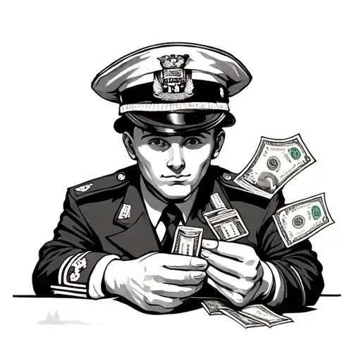 Us Navy Officer And Accountant Counting Money