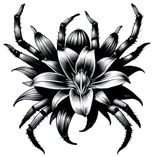 Spider And Some Lily