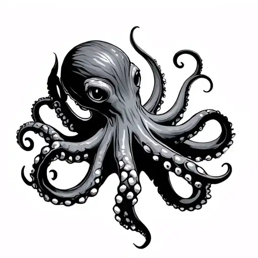 Hangry Octopus With Long Tentacles