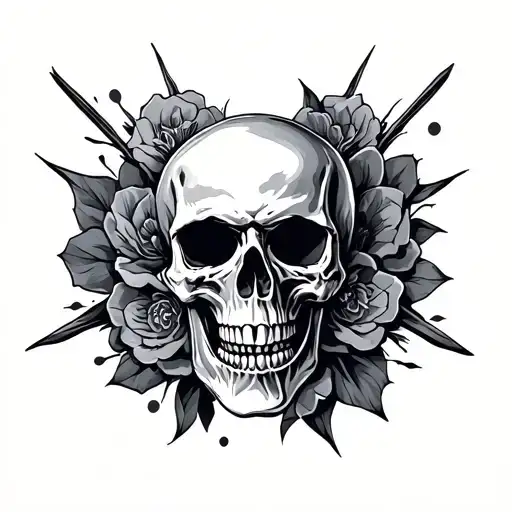 Skull Head Tatto For Hand
