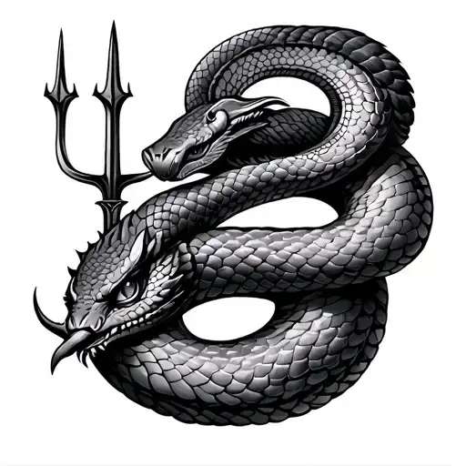 Trident And Snake Hindu