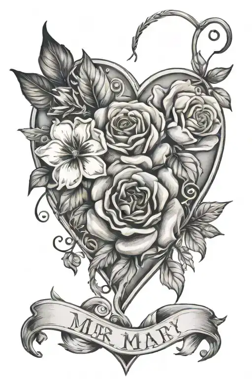 Birth Month Flower March And May Heart Shape