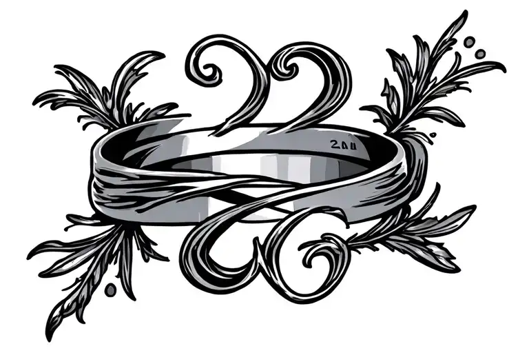 Wedding Band Roman Numerals 22