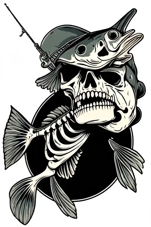 Bass Fishing Skeleton