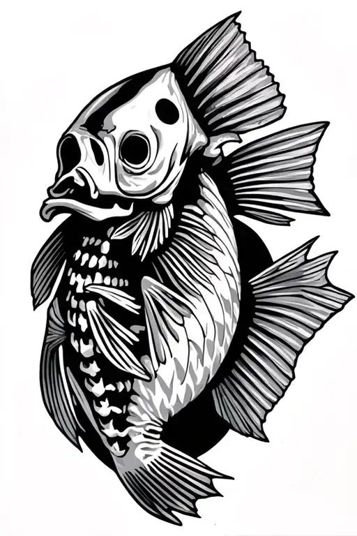 Bass Fish Skeleton