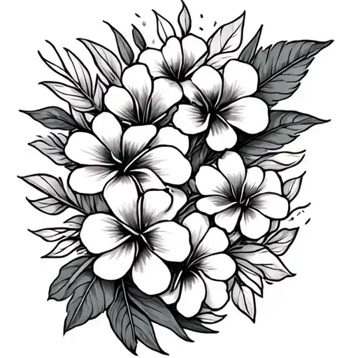 Hawaiian Flowers With Lala In The Middle On Gorearm