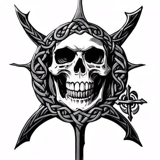 Skull Celtic Cross