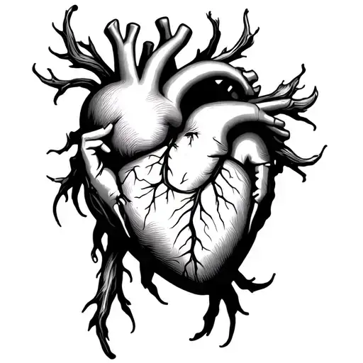 Anatomical Heart Made Of Mother Holding A Baby