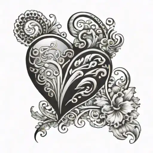 Half Cloud Half Heart Side By Side Outline