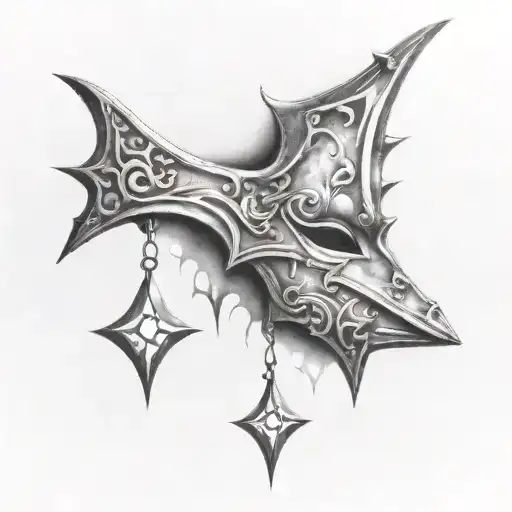 Forged Iron Mask With Markings Surrounded By Fire