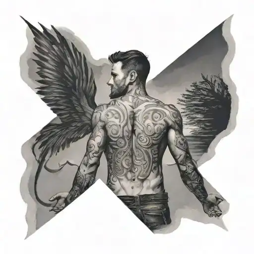 Long Journey Alone Man Standing Near