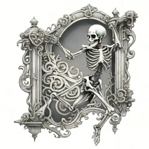 Dancing Skeleton By Forged Iron Gates