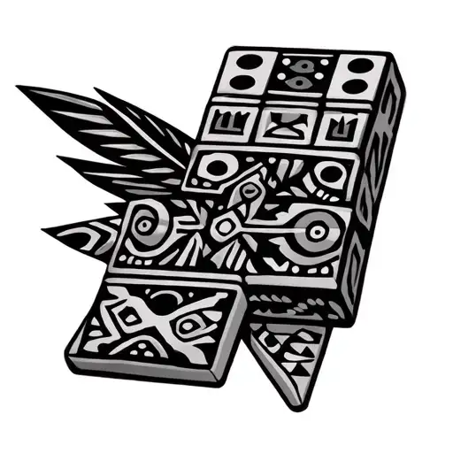 Domino With Aztec Style Design