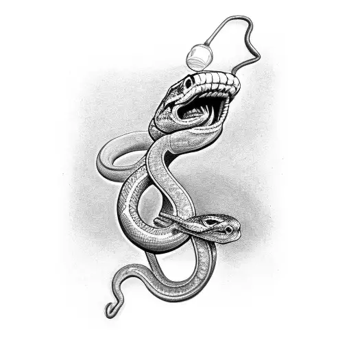 Snake Coming Out Of Zipper For Clavicle