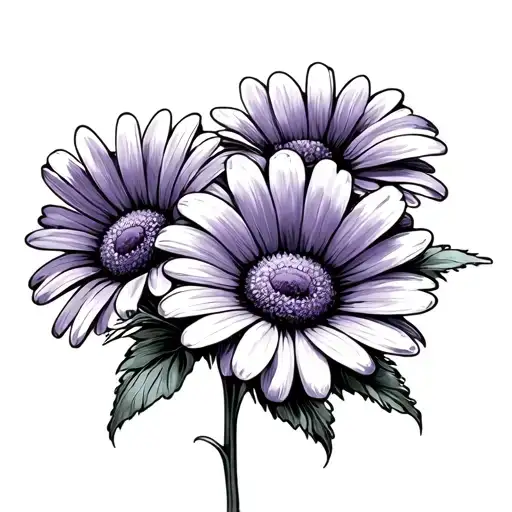 Violet And Daisy Flowers