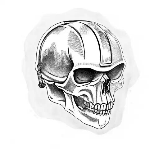 A Skull Wearing A Motocross Helmet