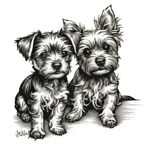 Little Boy And Yorkie Dogs Inspired