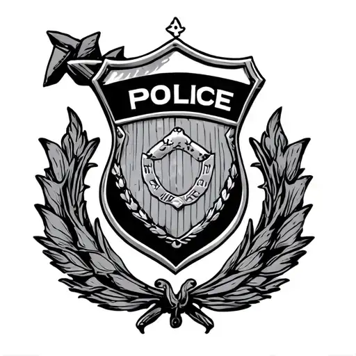 Coast Of Arms With Police Shield