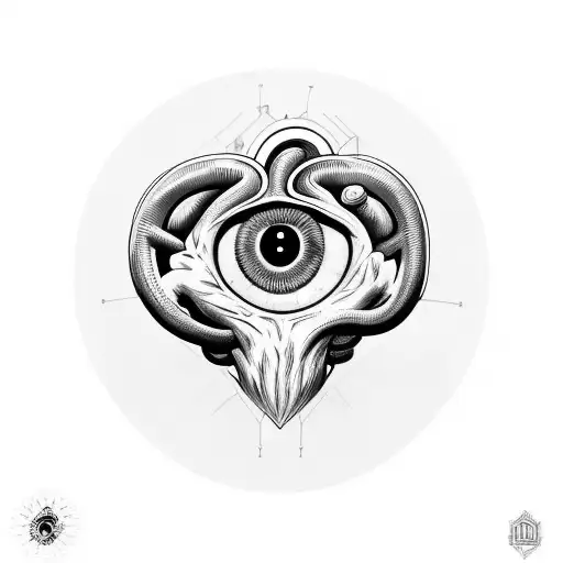 Human Heart And Brain And Evil Eye