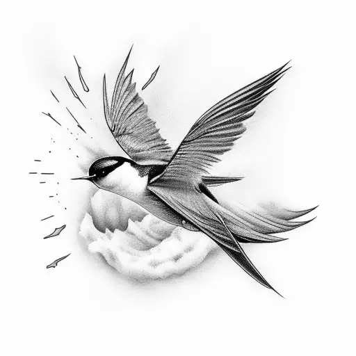 Swallow Bird In Fire