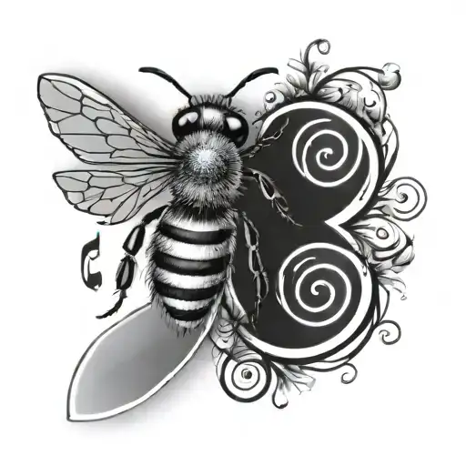 Honey Bee And Music Notes Forming The Shape