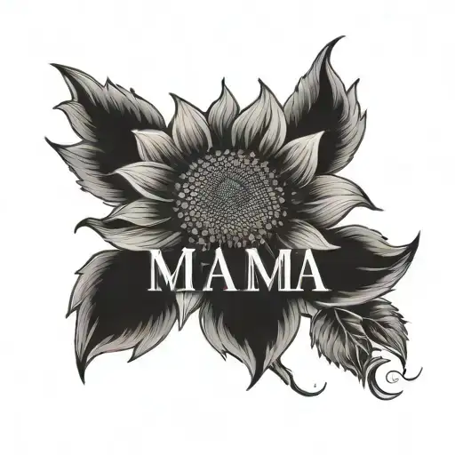 The Word Mama In Sunflower
