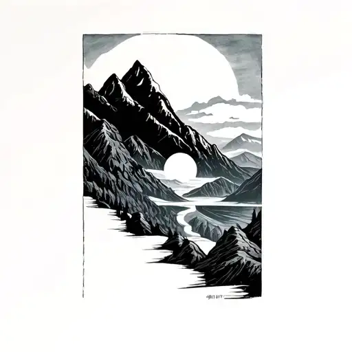 Mountains And Sun