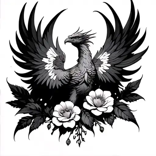 Phoenix With Flowers